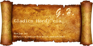Gladics Horácia névjegykártya